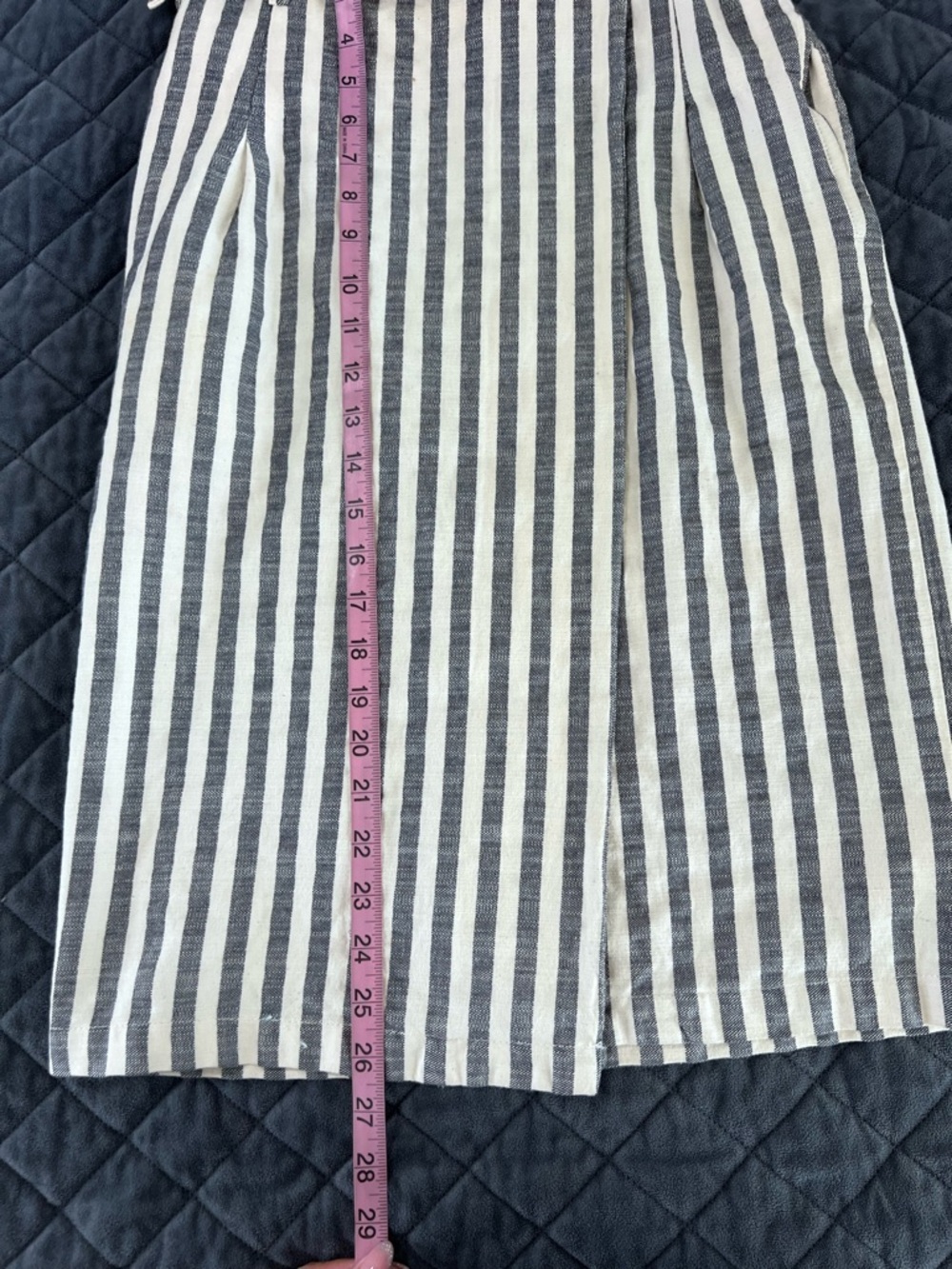 Anthropologie Striped Pencil Skirt Women’s Size 2 Wrap Belted Knee Length B22 - Picture 3 of 9